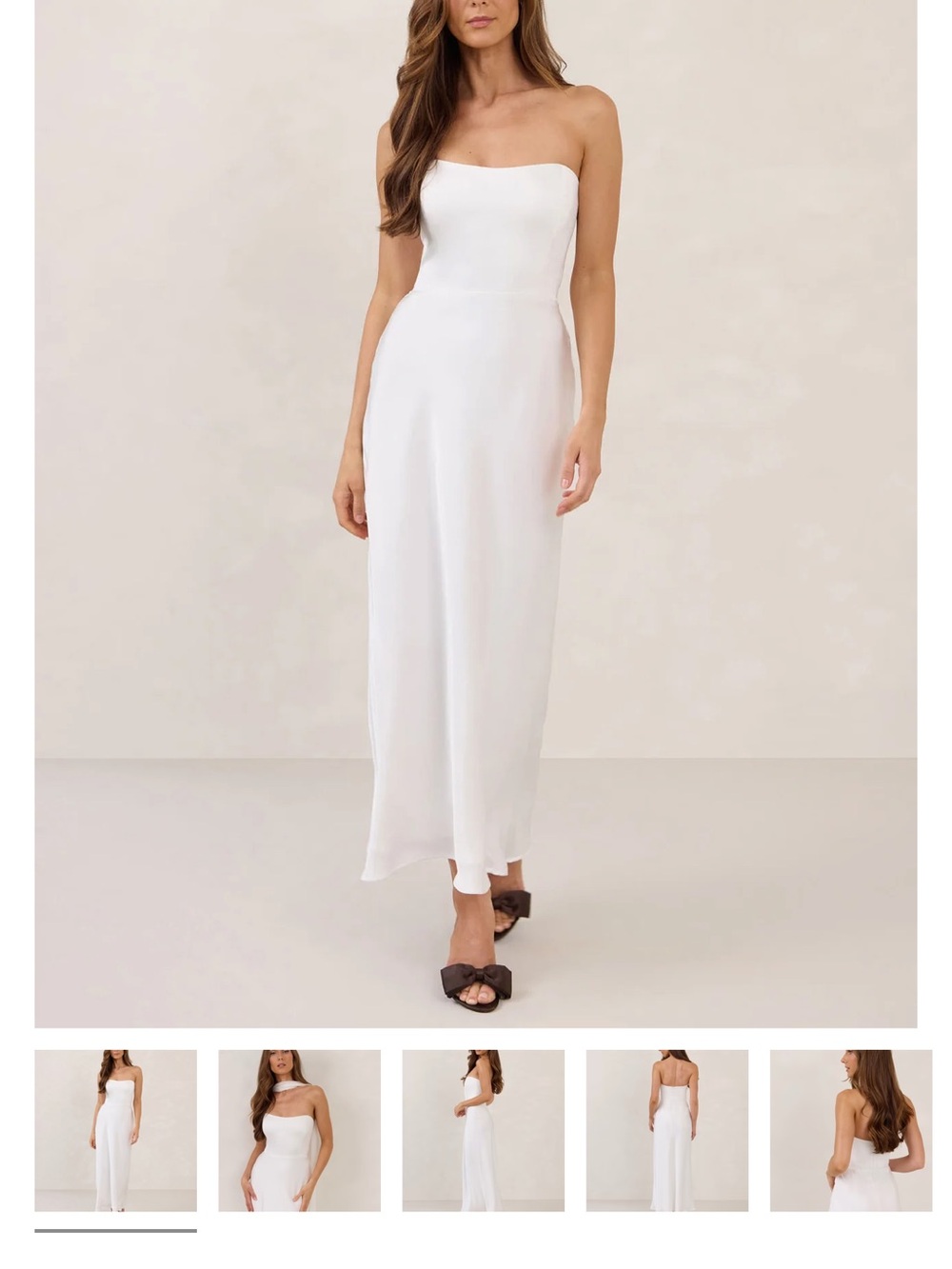 Park & Fifth Strapless White Maxi Dress